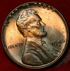 Uncirculated 1945-D Denver Mint Copper Lincoln Wheat Cent - Picture 1 of 2