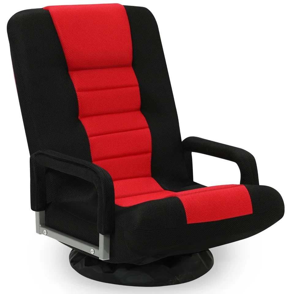 Silla Gaming Piso Giratorio con Reposabrazos, Sofá Video Reclinable Plegable con 6 Ajustes... Foto 1 de 4