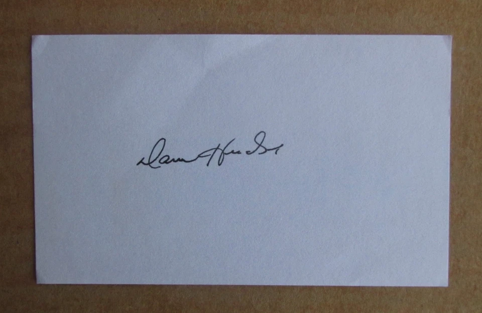 TARJETA ÍNDICE 3X5 AUTOGRAFIADA FIRMADA POR DAVE HUDSON NHL ISLANDERS KC SCOUTS ROCKIES Foto 1 de 1