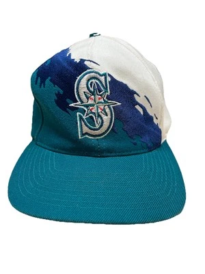 MLB Seattle Mariners Genuine Merchandise LOGO 7 Splash Snapback Cap Hat Wool - Image 1 of 4