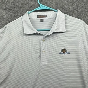 Peter Millar Mens Shirt Polo XL Blue Striped Golf Outdoors Summer Comfort - Picture 1 of 13