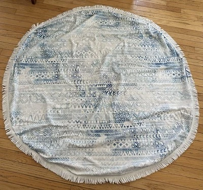 Toalla de piscina de playa redonda DSW azul y blanco Foto 1 de 4