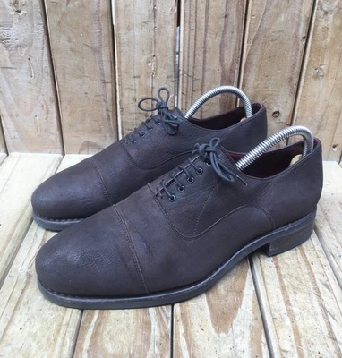 Paraboot Cap Toe zapatos de vestir casuales con cordones de cuero marrón... - Imagen 1 de 4