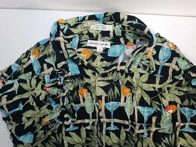 Pierre Cardin Mens Short Sleeve Button Up Hawaiian Shirt Size Large - Image 1 of 4