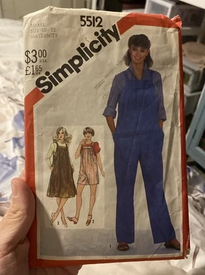 Simplicity Pattern 5512 Maternity Size 10-12 Jumpsuit 2  Pullover Jumper cut - Image 1 of 4