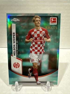 2024 Topps Chrome Bundesliga Aqua Refractor /299 Nelson Weiper #71 - Image 1 of 2