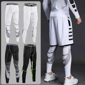 Men's Compression Pants for Running Cycling Basketball Soccer Elasticity - Picture 1 of 41