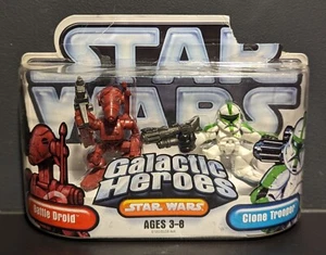 Star Wars Galactic Heroes Battle Droid & Clone Trooper figura paquete de 2 - Nuevo 2007 - Imagen 1 de 5