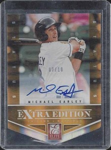MICHAEL EARLEY 2012 ELITE EXTRA EDITION GOLD DIE CUT WHITE SOX ON CARD AUTO /10