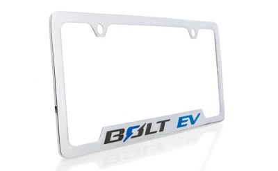 Chevrolet Bolt EV Brass License Plate Frame with Chrome Finish (2 hole) - Image 1 of 3