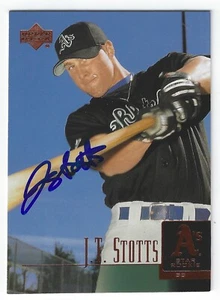J.T. STOTTS OAKLAND A'S SIGNED 2001 UPPER DECK PROSPECT PREMIERES BASEBALL CARD - Picture 1 of 1