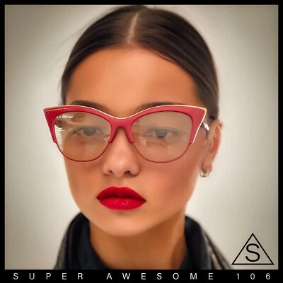 女士高点方形半边外观猫眼复古设计师眼镜 — 第 1/4 张图片