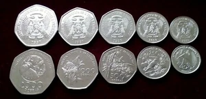 Sao Tome, Saint Thomas SET of 5 COINS, 100 250 500 1000 2000 Dobras 1997, UNC - Picture 1 of 4