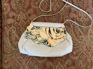 Vintage Handtasche von Patricia Moon 80’s weiß Leder handbemalt Panel Klappe - Bild 1 von 10