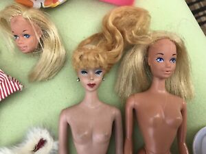 Vintage Barbie Doll Lot With Clothes Accessories