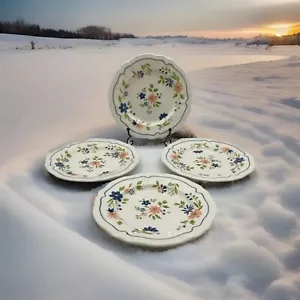 4er Set Country Französisch Eisenstein Rosa Blau Blumen 7,5" Teller Keine Beschädigungen - Bild 1 von 6