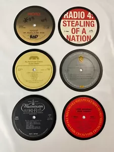 LOTE de 6 posavasos vintage OG VINTAGE etiquetas discográficas de vinilo recicladas hechas a mano (I) - Imagen 1 de 8