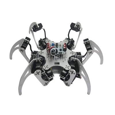 18DOF Aluminium Hexapod Spider 6-Legs Robot Kit w/ Servos & Ball Bearing -Silver - Image 1 of 4