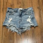 Abercrombie & Fitch Shorts Womens 28 6 High Rise Mom Distressed *Flaw-stain*