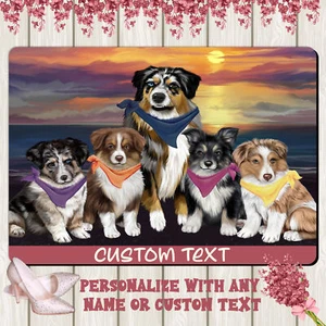 Australian Shepherd Dog Floor Mat Personalized Door Mat Valentine Day NWT - Picture 1 of 63