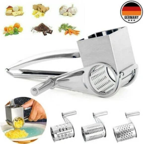 Käseraspel Für Parmesanreibe Käsereibe Hartkäsereibe Edelstahl 1/2/3/4 Trommeln - Bild 1 von 10