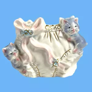 Vintage Velco Japan Kittens on Bloomers Ceramic Planter Art Pottery No. 3064A - Picture 1 of 6