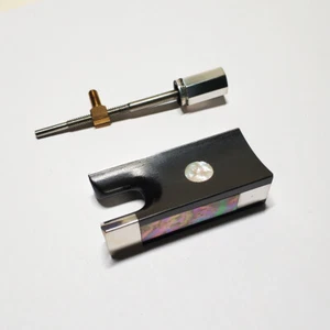 4/4 Violin Frog Silver Parts Ebony Frog Screw Button Bow Abalone Single Eye - Picture 1 of 4
