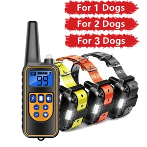 Dog Shock Collar With Remote Waterproof Electric Rechargeable PET Training 800M - Picture 1 of 22