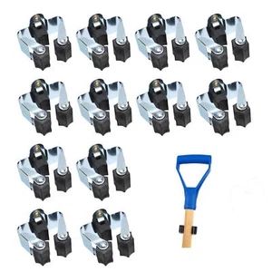 12 Wand Gerätehalter Besenhalter Gartengeräte Rundstiel Wandhalter mit Schrauben - Bild 1 von 5