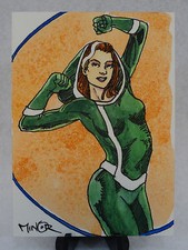 ROGUE X-MEN 2010 ORIGINAL SKETCH CARD MARVEL BY MINOR