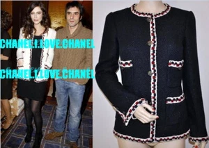 CHANEL 11P $5,400 AMAZING LESAGE TRIM NAVY TWEED JACKET BLAZER,40/42,RARE - Picture 1 of 13