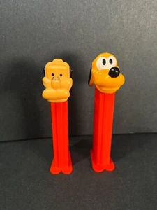 Vintage PEZ “Pluto” Candy Dispensers Set of 2 - Yugoslavia Thin Feet Moving Ears - Picture 1 of 8