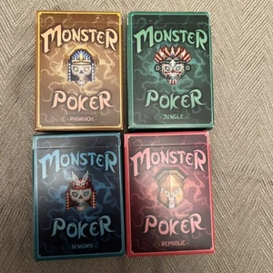 4 Packs 2021 Gen Con Con Convention Monster Poker Pharaoh Republic Jungle Card Game - Bild 1 von 5
