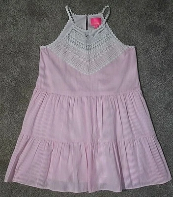 Vestido Lilly Pulitzer Britt Havana Rosa Seersucker Rayas Halter Bolsillos Columpios, 8 Foto 1 de 4