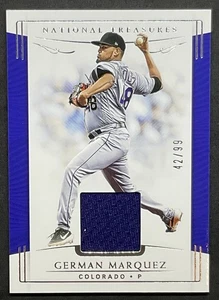 2019 NATIONAL TREASURES RELIC GERMAN MARQUEZ 42/99 - Rockies - Picture 1 of 2