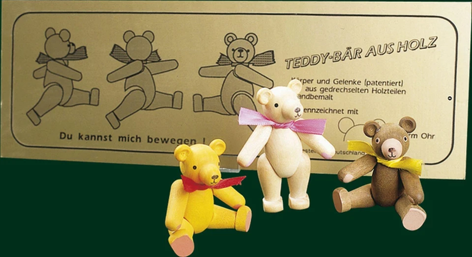 Медведь игрушка медведь подвижный в желтый Erzgebirge Seiffen Рождество новый 40803 - Изображение 1 из 1