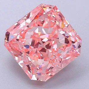 Loose Lab-Grown CVD Pink Diamond 2 Ct Asscher Cut VVS1 - F Certified Diamond AG - Picture 1 of 5