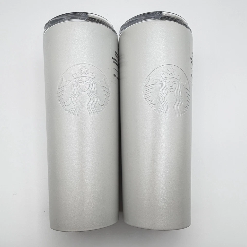Paquete de 2 vasos de viaje Starbucks de acero inoxidable de 16 oz aislados al vacío Foto 1 de 4