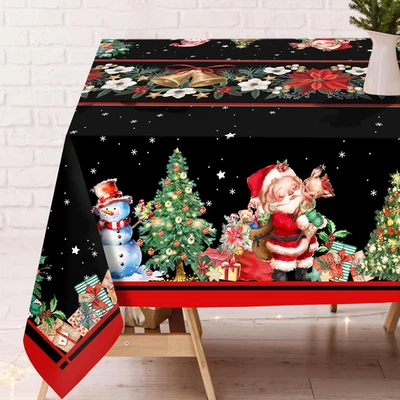Christmas Tablecloth 60×84 Inch Christmas Table Decoration Table Cloth Rectangle - Image 1 of 4