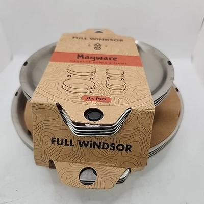 NEW Full Windsor Magware Magnetic Bowls and Plates 8 Piece Set Stainless Steel - Image 1 of 4