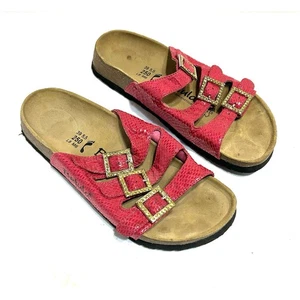 Birkenstock Betula Florida 3 Strap Buckle Pink Snake Sandal EU 39 Women 8 Men 6 - Picture 1 of 9