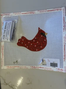 For the Birds! #RS-13 Cardinal Knowledge Hand Painted Needlepoint Canvas - Picture 1 of 4