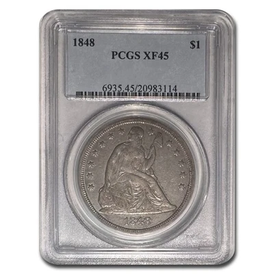1848 Liberty Seated Dollar XF-45 PCGS - Image 1 of 3