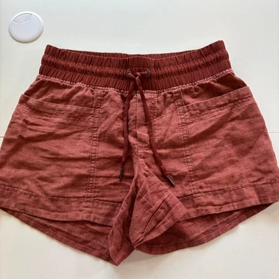 Шорты на талии Athleta из льняной смеси на шнурке красные размер 2 - Изображение 1 из 4