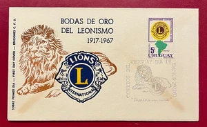 URUGUAY * "GOLDEN ANNIVERSARY OF INTERNATIONAL LEONISM" - FDC - Picture 1 of 1