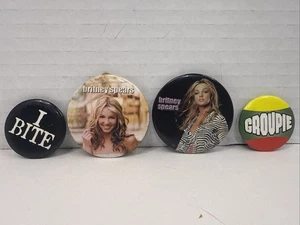 Vintage Pin Lot Britney Spears X2 Groupie “i Bite” - Picture 1 of 10
