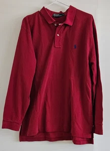 Polo by Ralph Lauren uomo rossa vestibilità classica manica lunga polo XL cotone - Foto 1 di 8