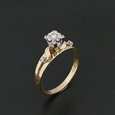 18ct Yellow & White Gold Estate Engagement Ring set with 0.10 Carat Diamond