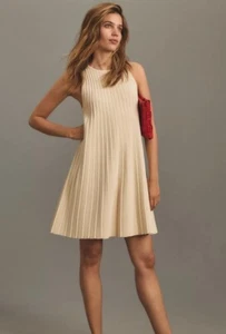 ๐ MINI ABITO IN MAGLIA PLISSETTATO A LINEA A PLISSETTATO $120 ENGLISH FACTORY ANTHROPOLOGIE TG LARGE - Foto 1 di 11