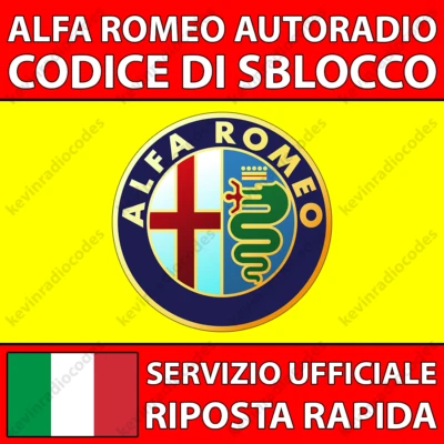 ✅ALFA ROMEO RADIO CODICE DI SBLOCCO 145 166 GIULIETTA SPIDER MITO VP2 DAIICHI✅ - Immagine 1 di 4